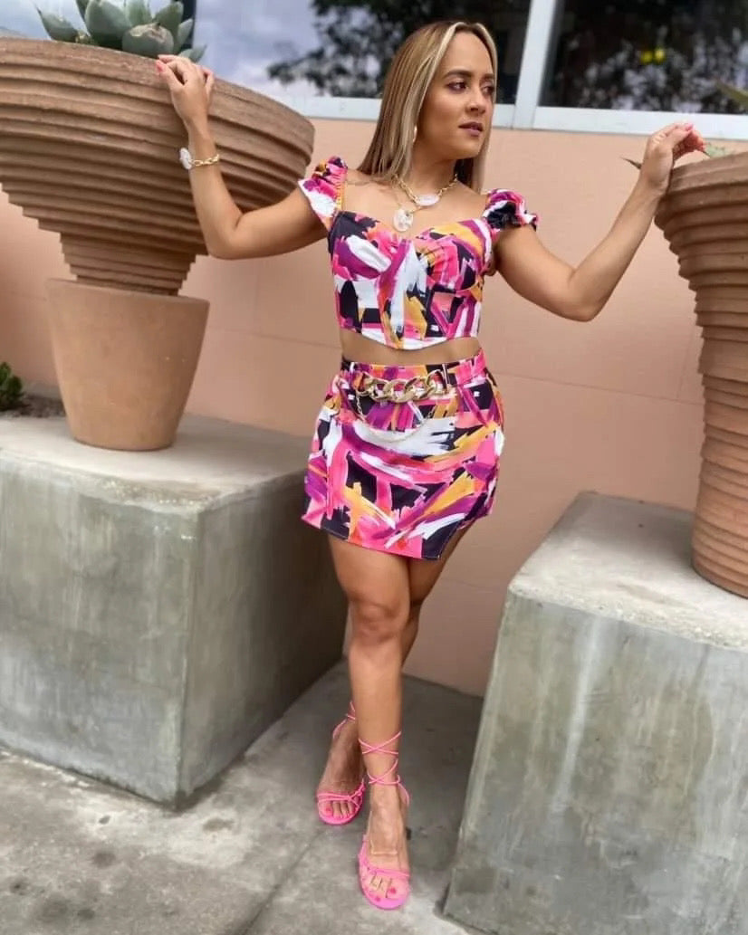 Corset Top & Skirt Set